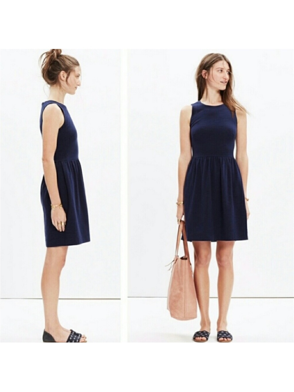 Madewell Afternoon Fit and Flare Navy Blue Dress